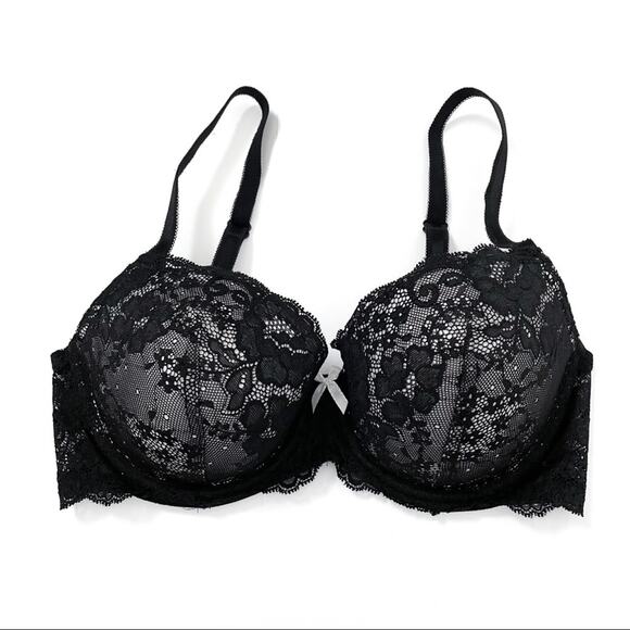Victoria's Secret Other - Victoria’s Secret Black Lace Bra Dream Angels Lined Demi 34D